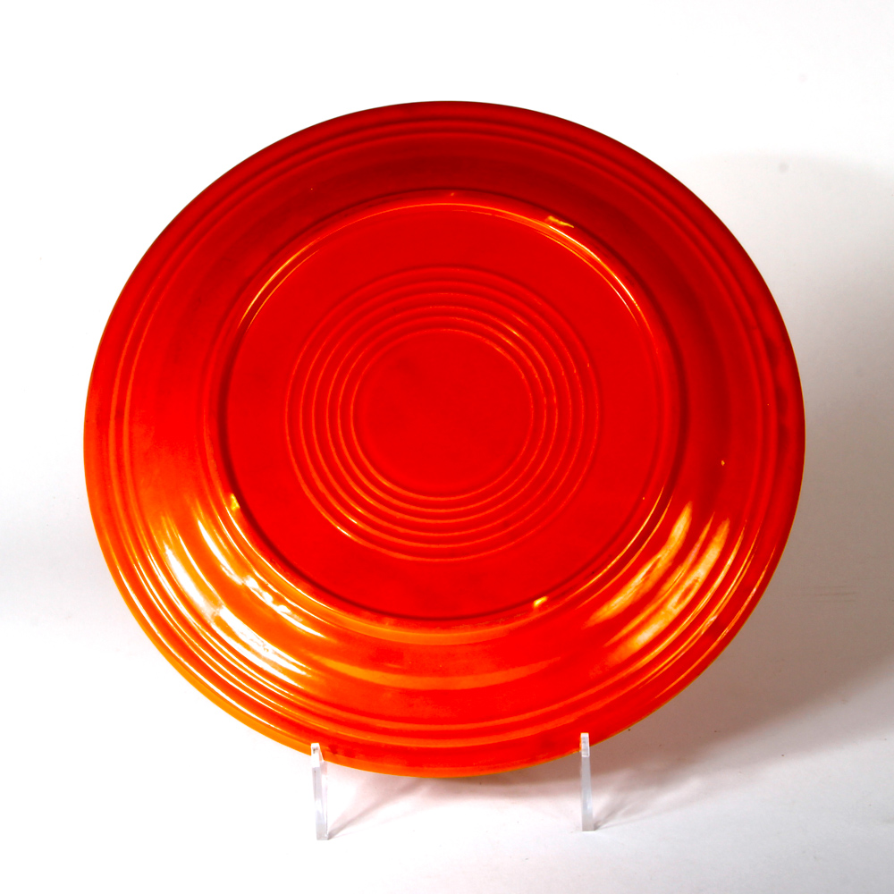 Collection of Vintage Fiestaware Grill Plates Including Radiation Red