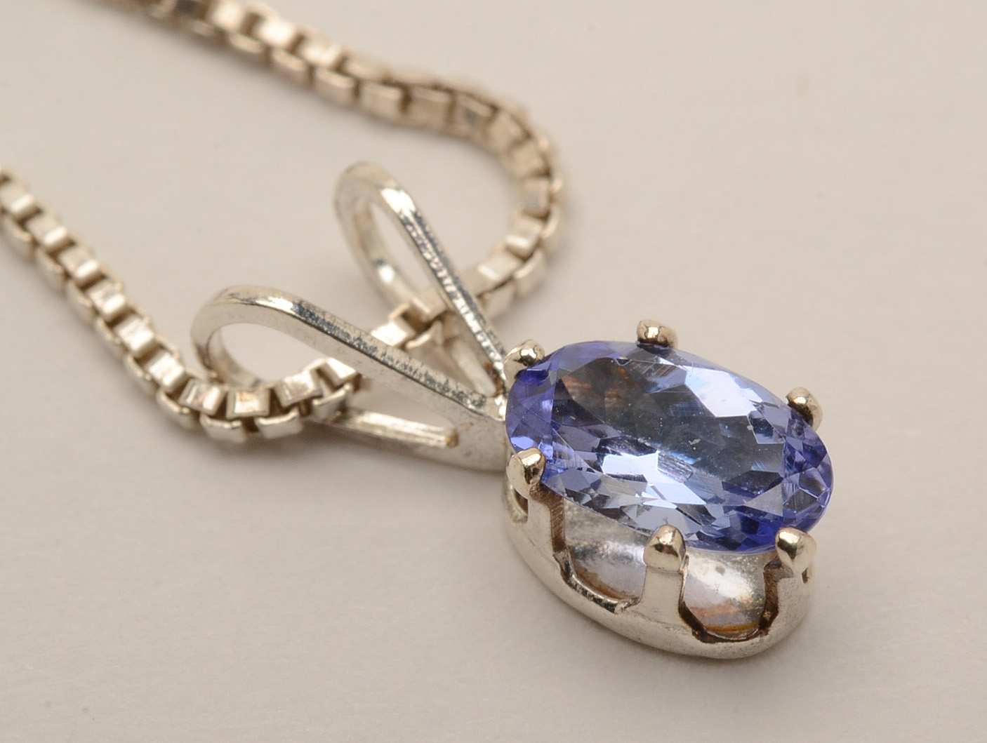 Sterling Silver Tanzanite Pendant Necklace