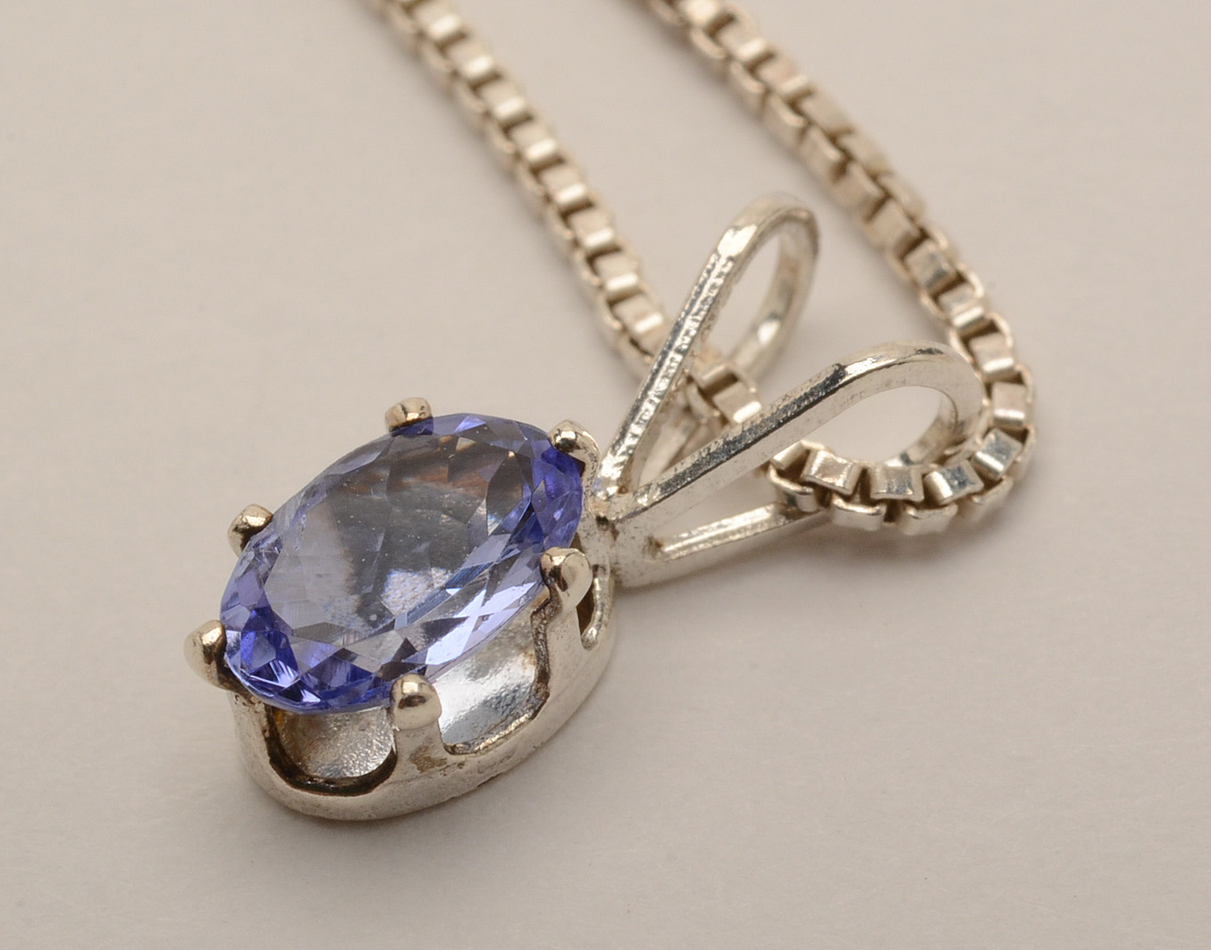Sterling Silver Tanzanite Pendant Necklace