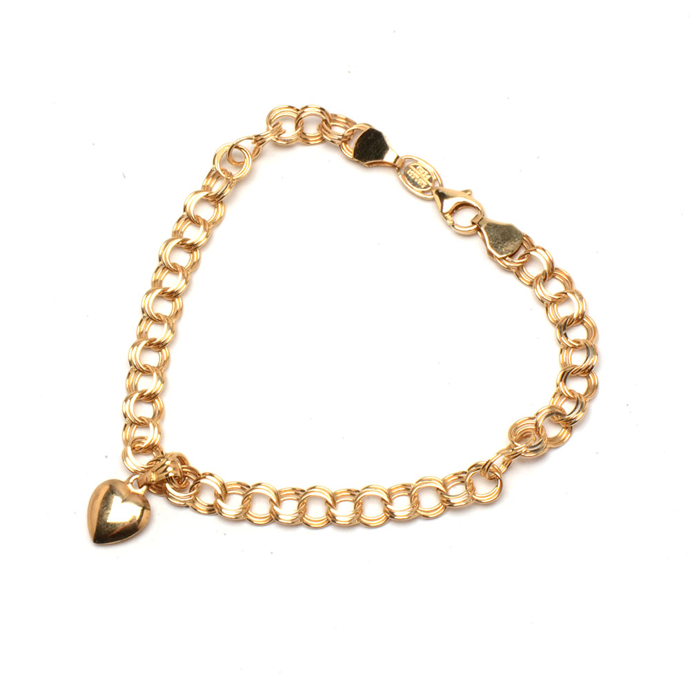 Two 14K Yellow Gold Chain Bracelets