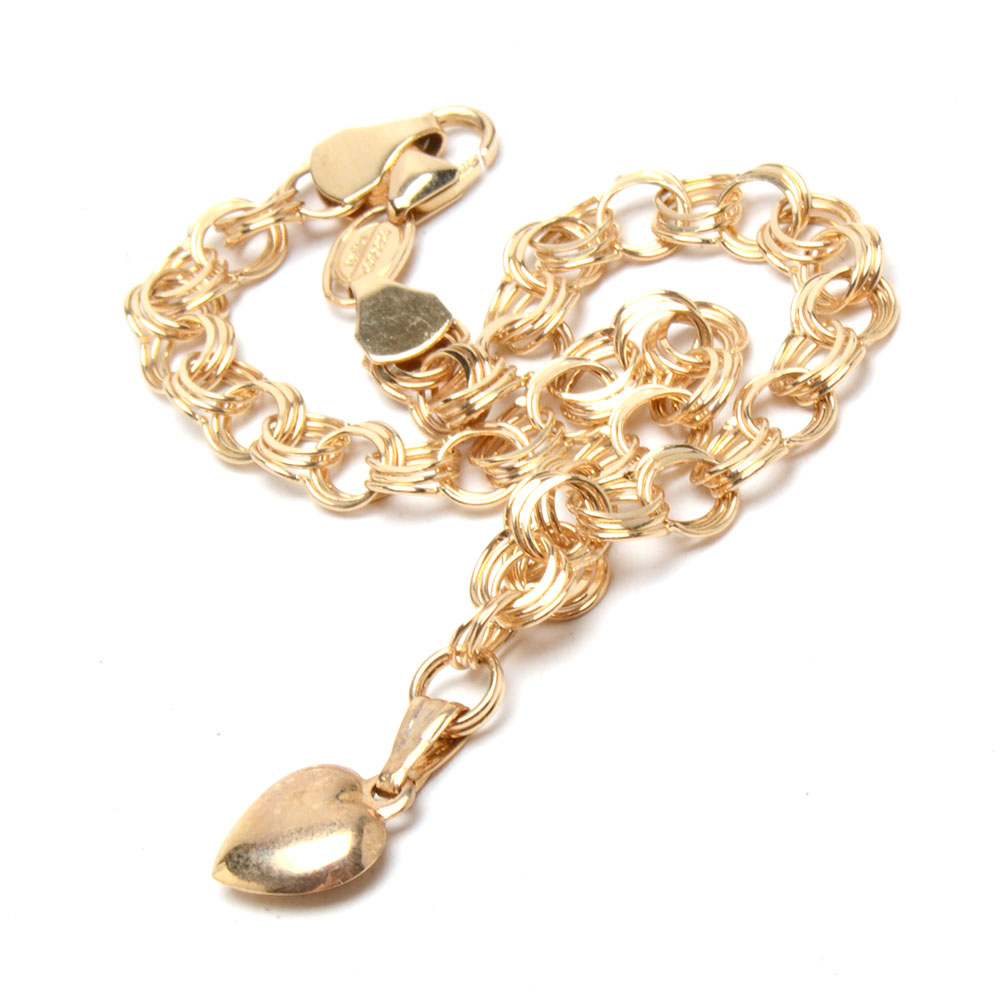 Two 14K Yellow Gold Chain Bracelets