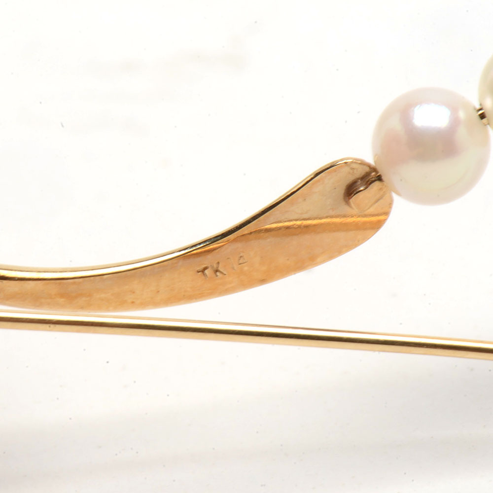 Italian 14K Yellow Gold Hoop Earrings and 14K Cultured Pearl Pin