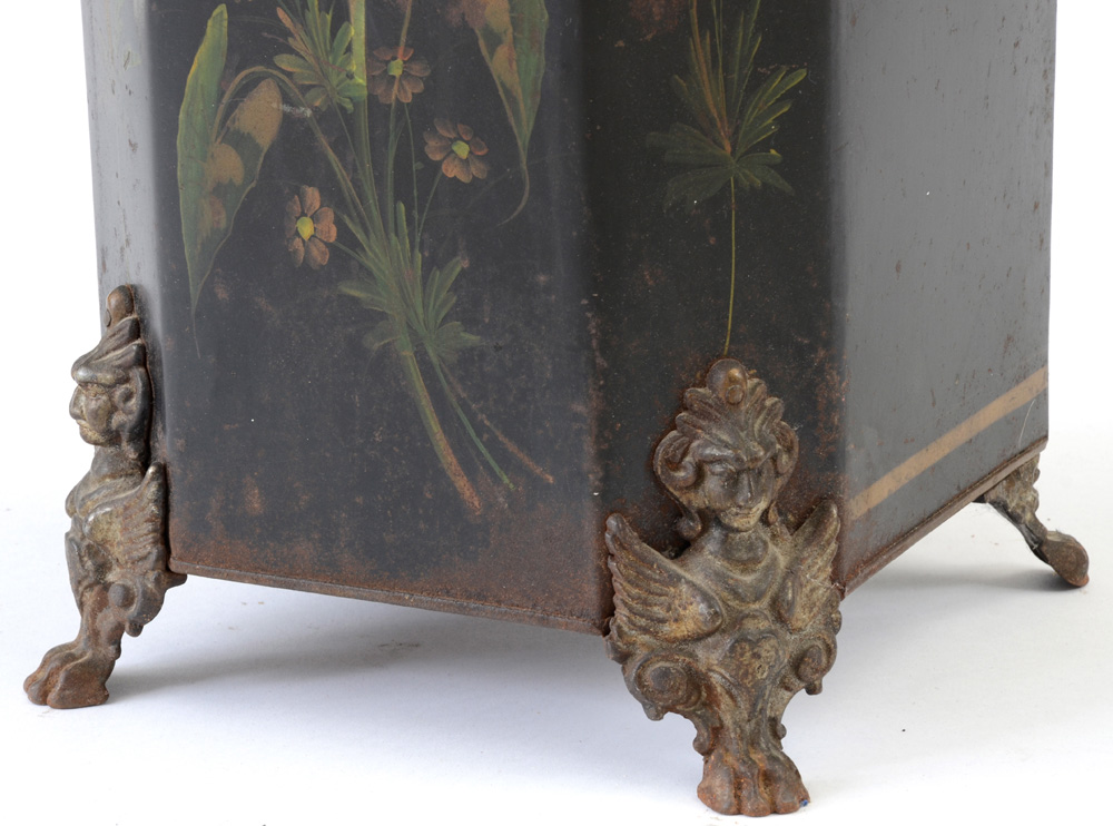 Hand-Painted Antique Coal Bin