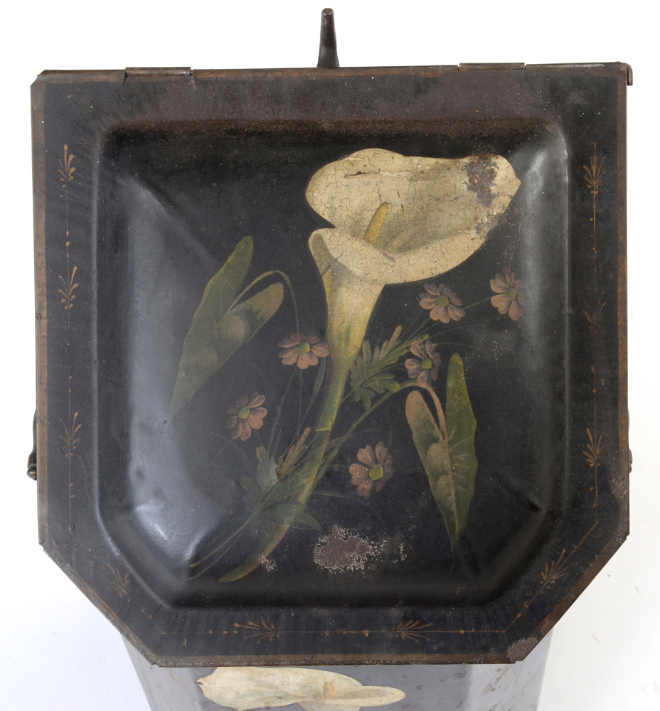 Hand-Painted Antique Coal Bin
