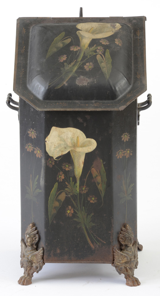 Hand-Painted Antique Coal Bin