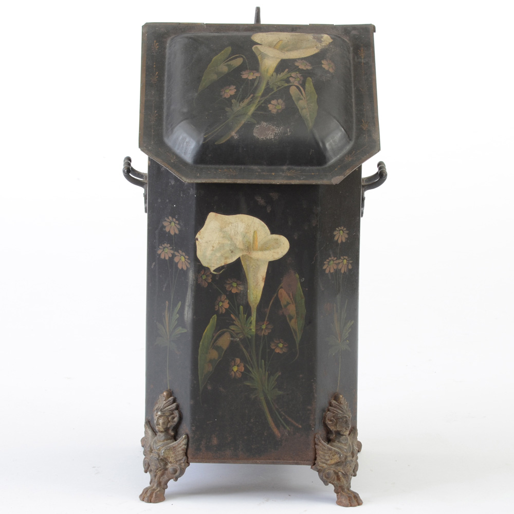 Hand-Painted Antique Coal Bin