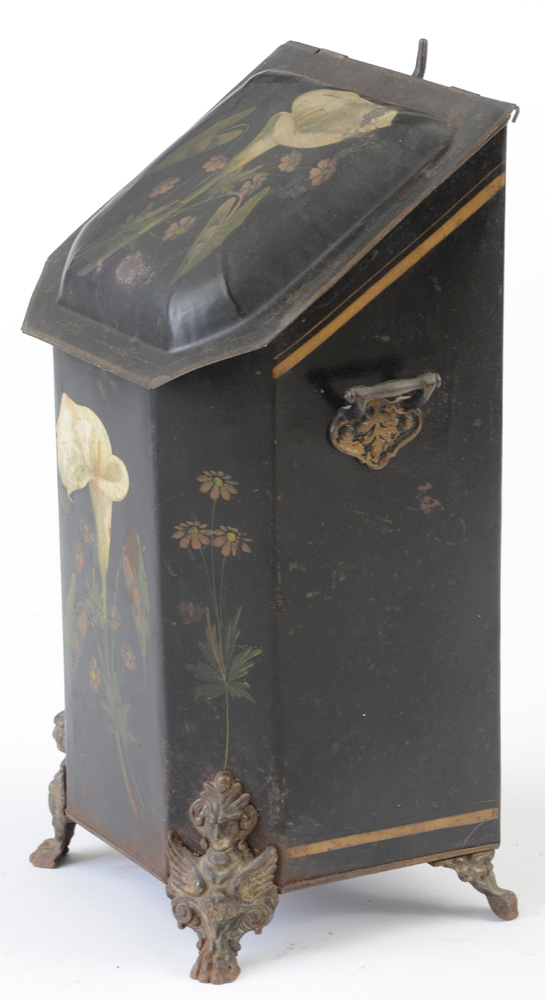 Hand-Painted Antique Coal Bin