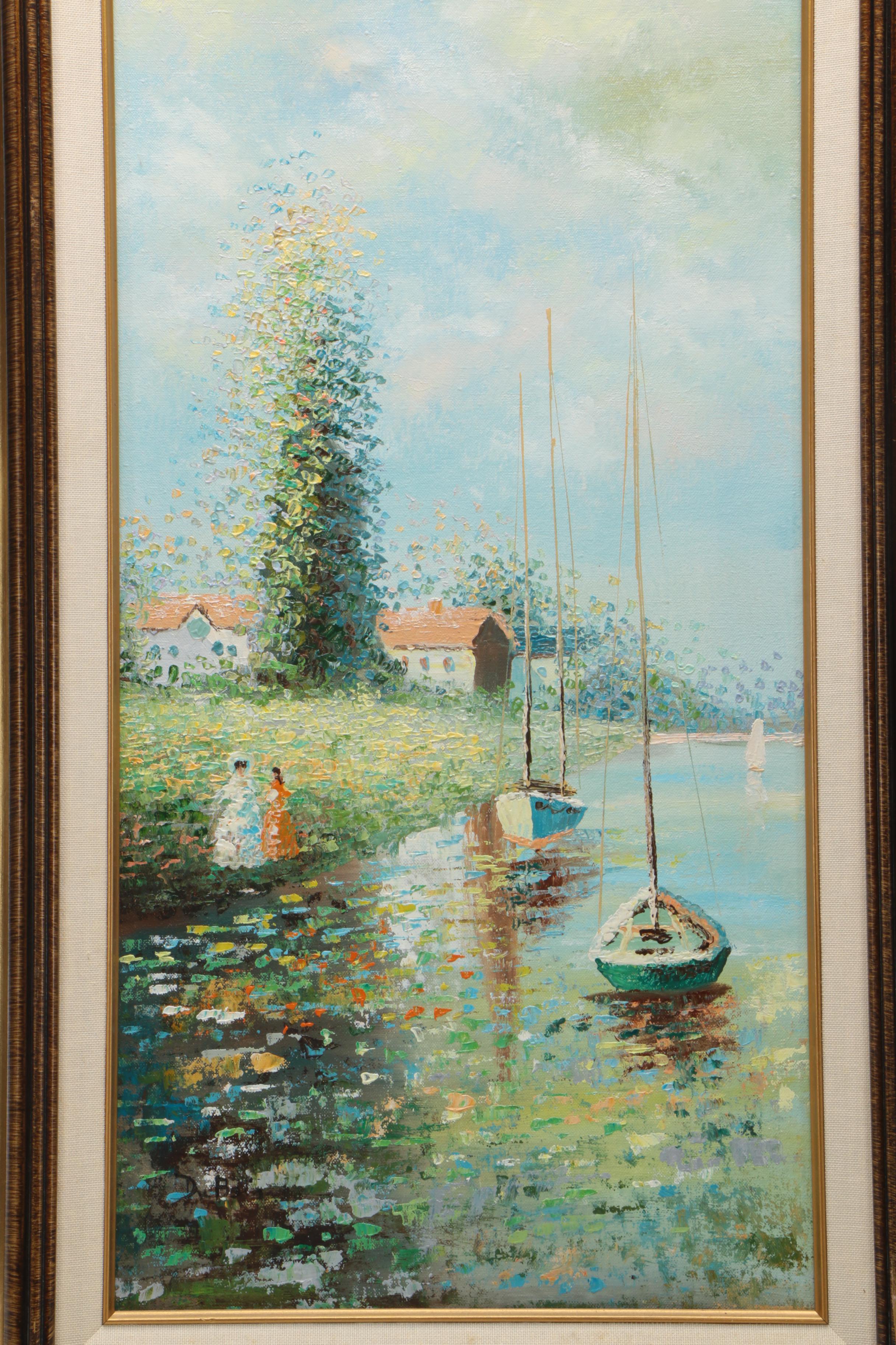 DuBois Impressionist Oil Painting of Two Boats