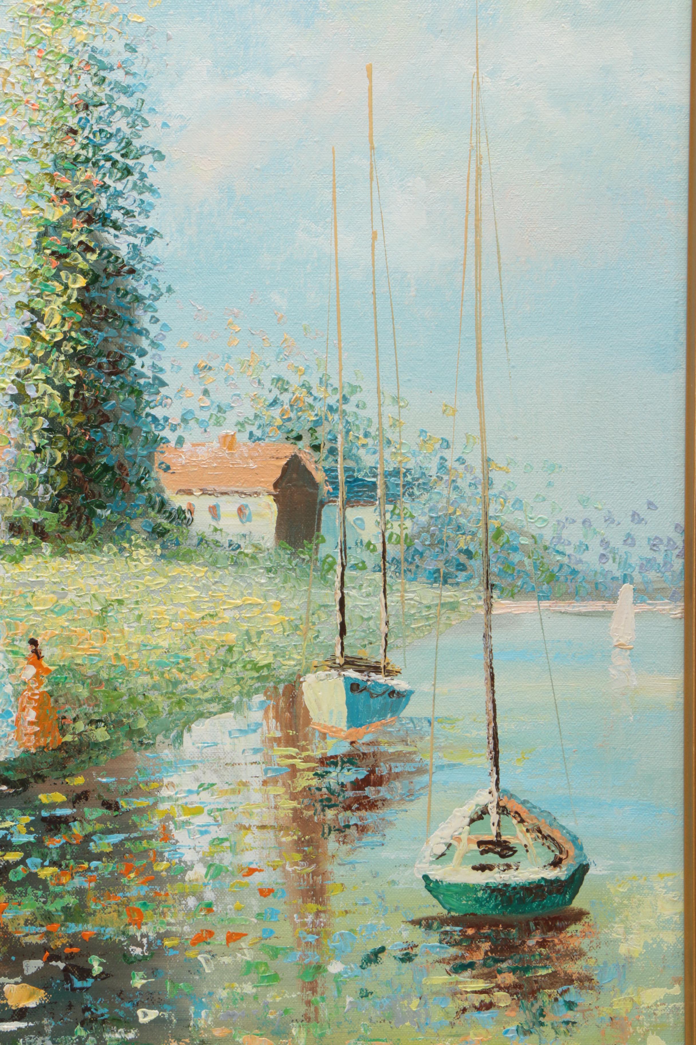 DuBois Impressionist Oil Painting of Two Boats