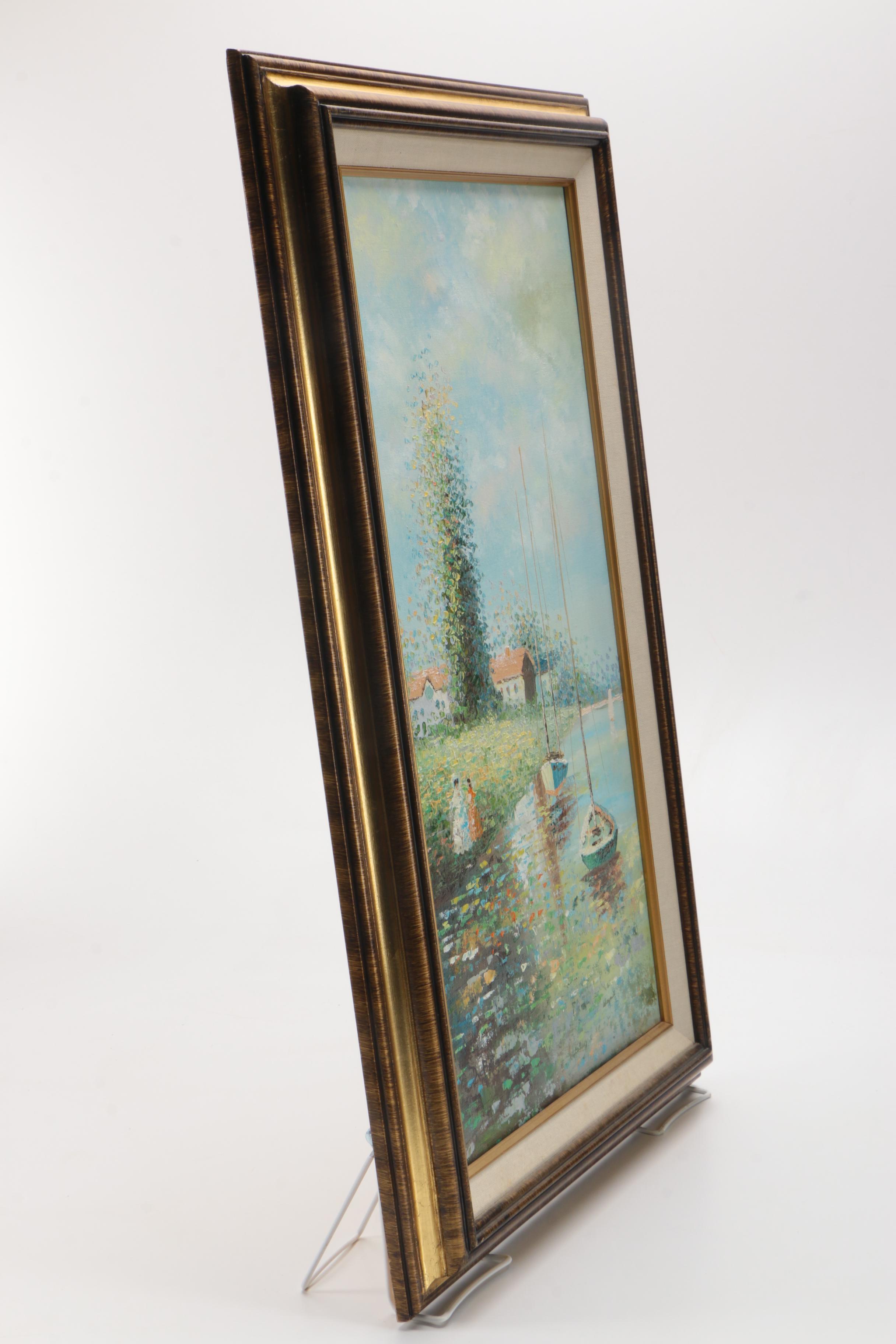 DuBois Impressionist Oil Painting of Two Boats