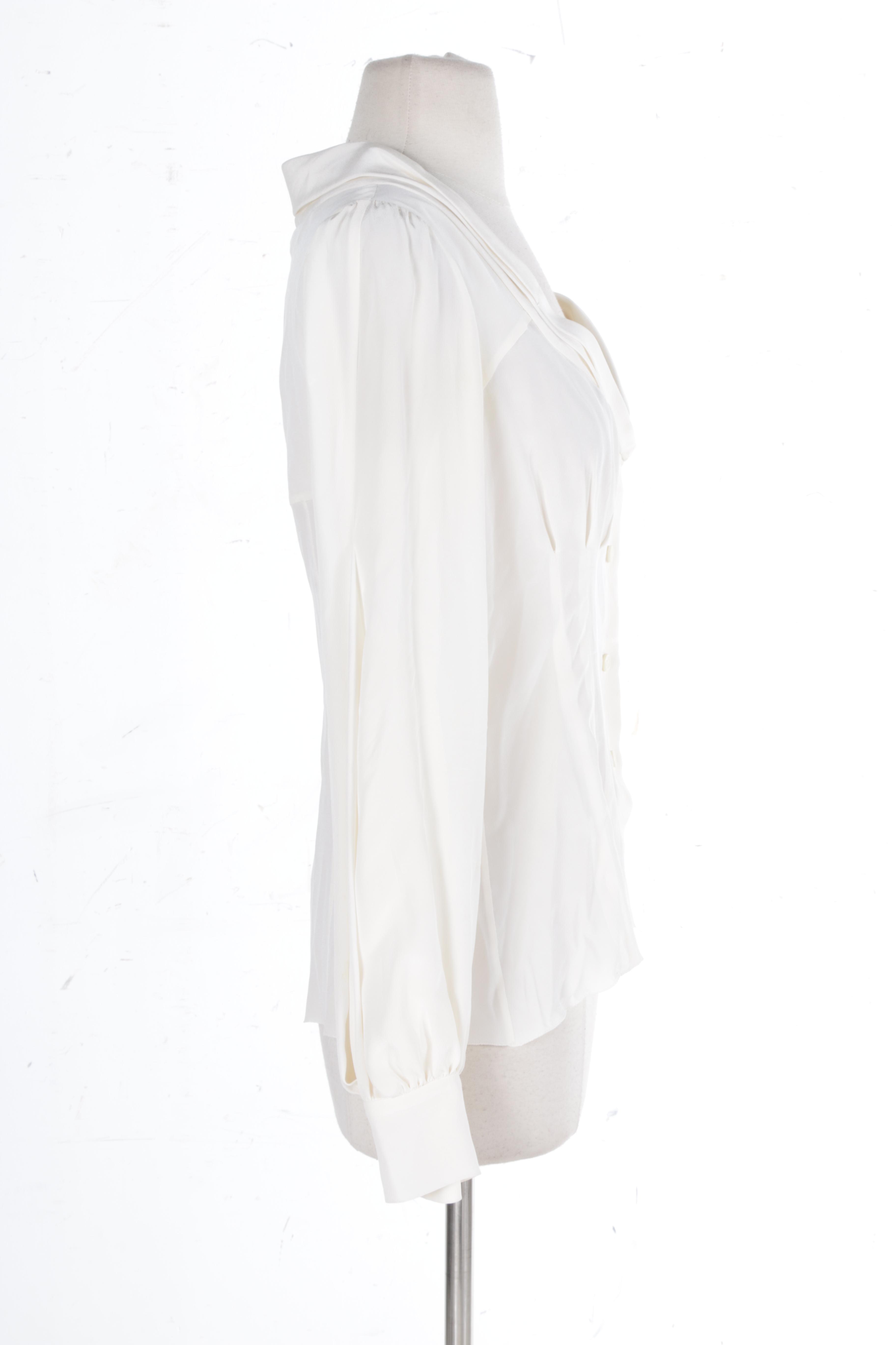 Prada White Silk Blouse