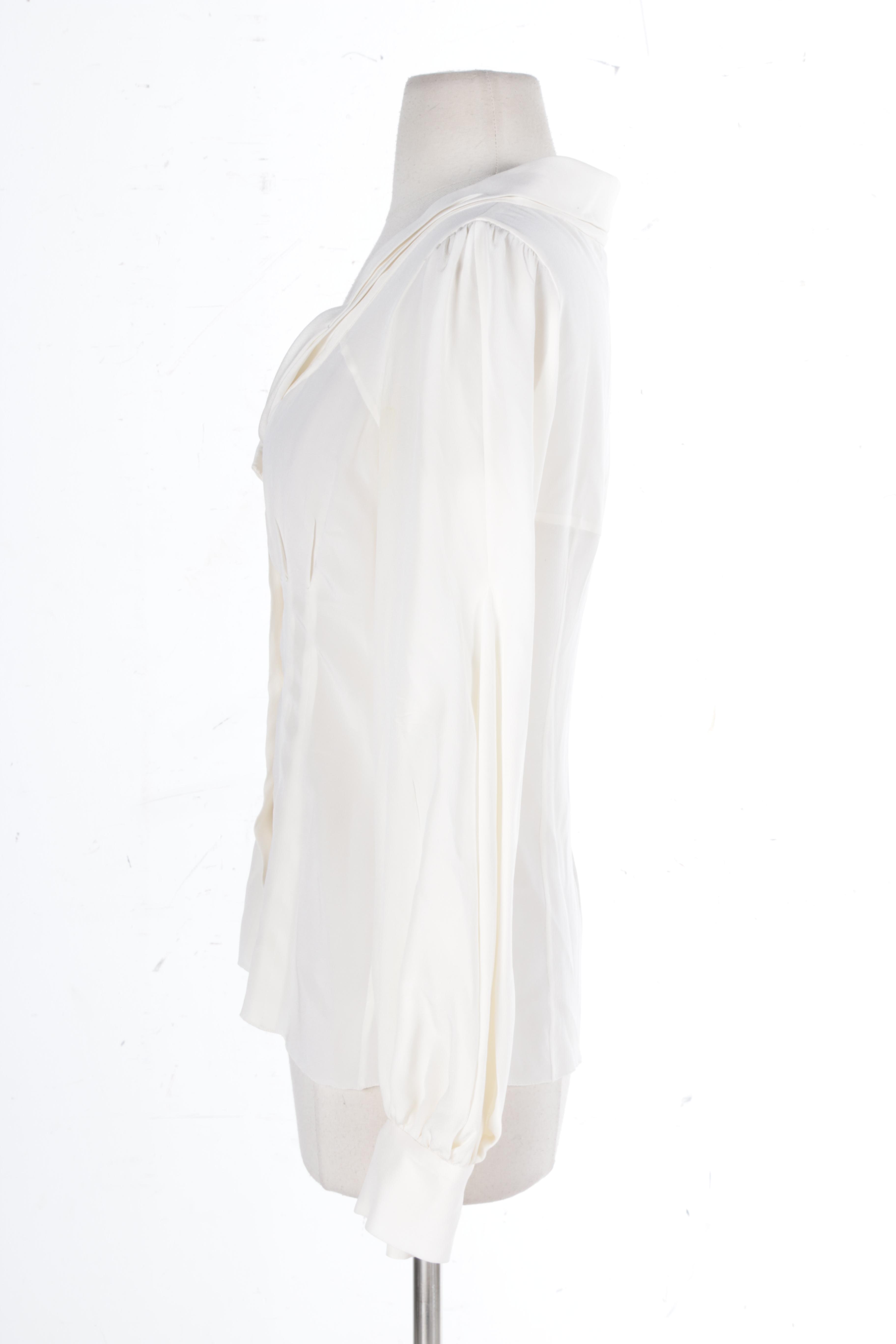 Prada White Silk Blouse