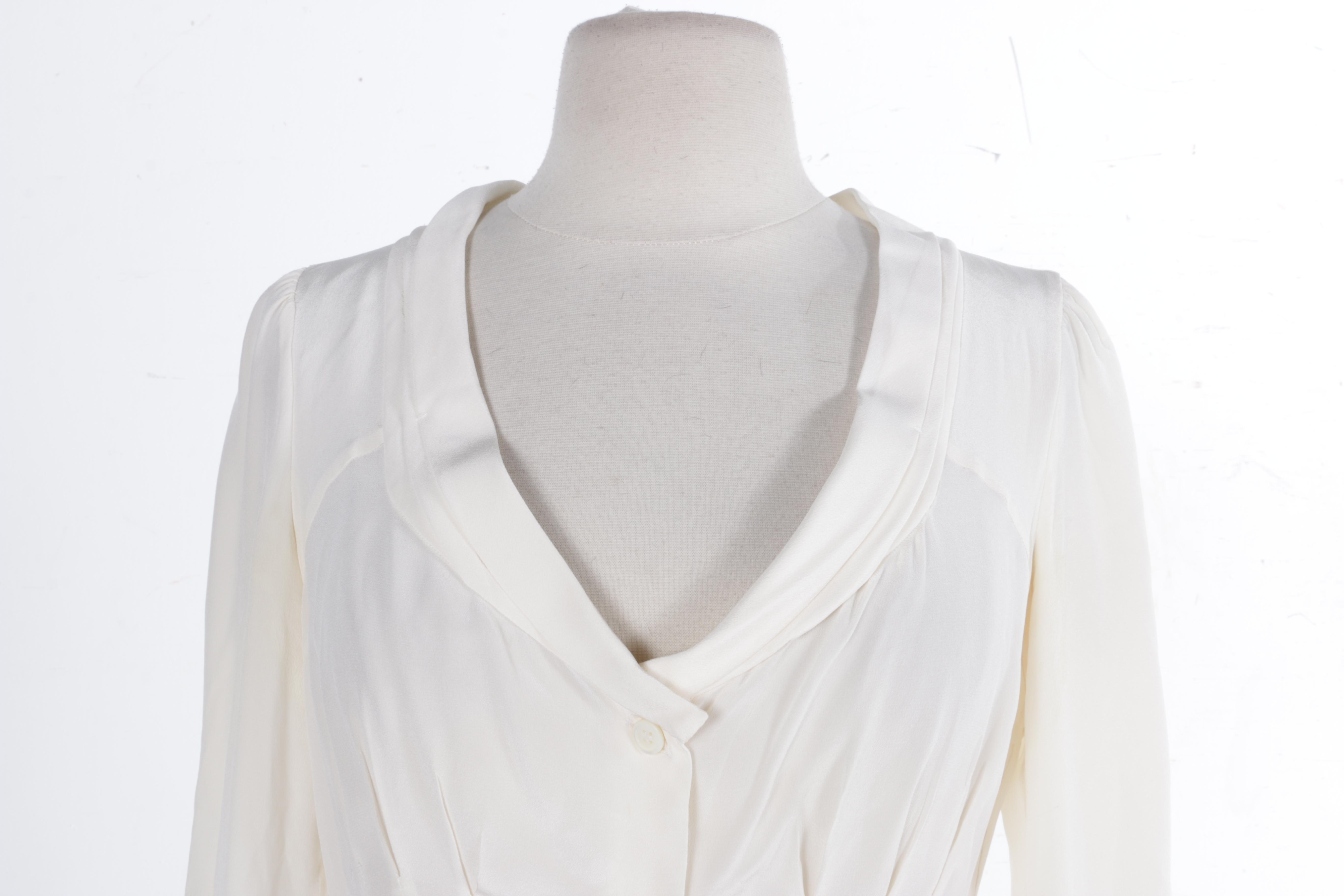 Prada White Silk Blouse