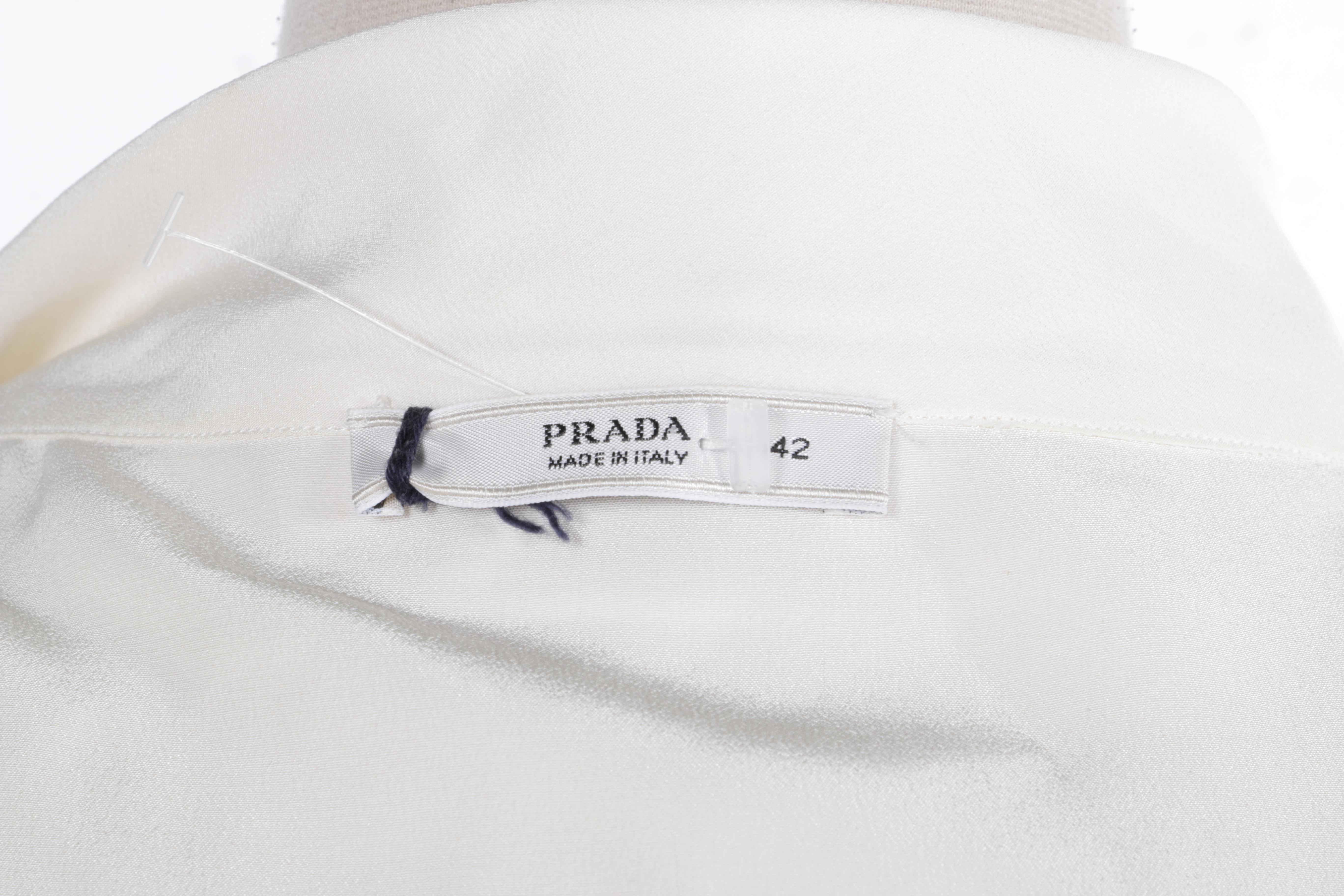 Prada White Silk Blouse