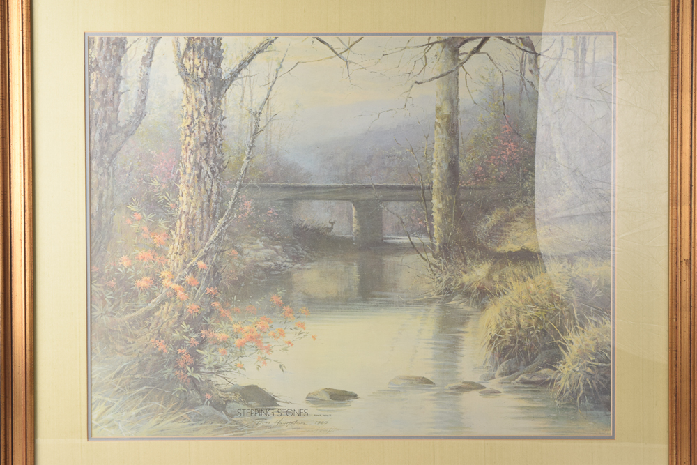 Ben Hampton Offset Lithograph Print After "Stepping Stones"