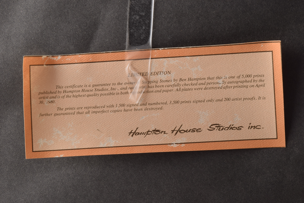 Ben Hampton Offset Lithograph Print After "Stepping Stones"