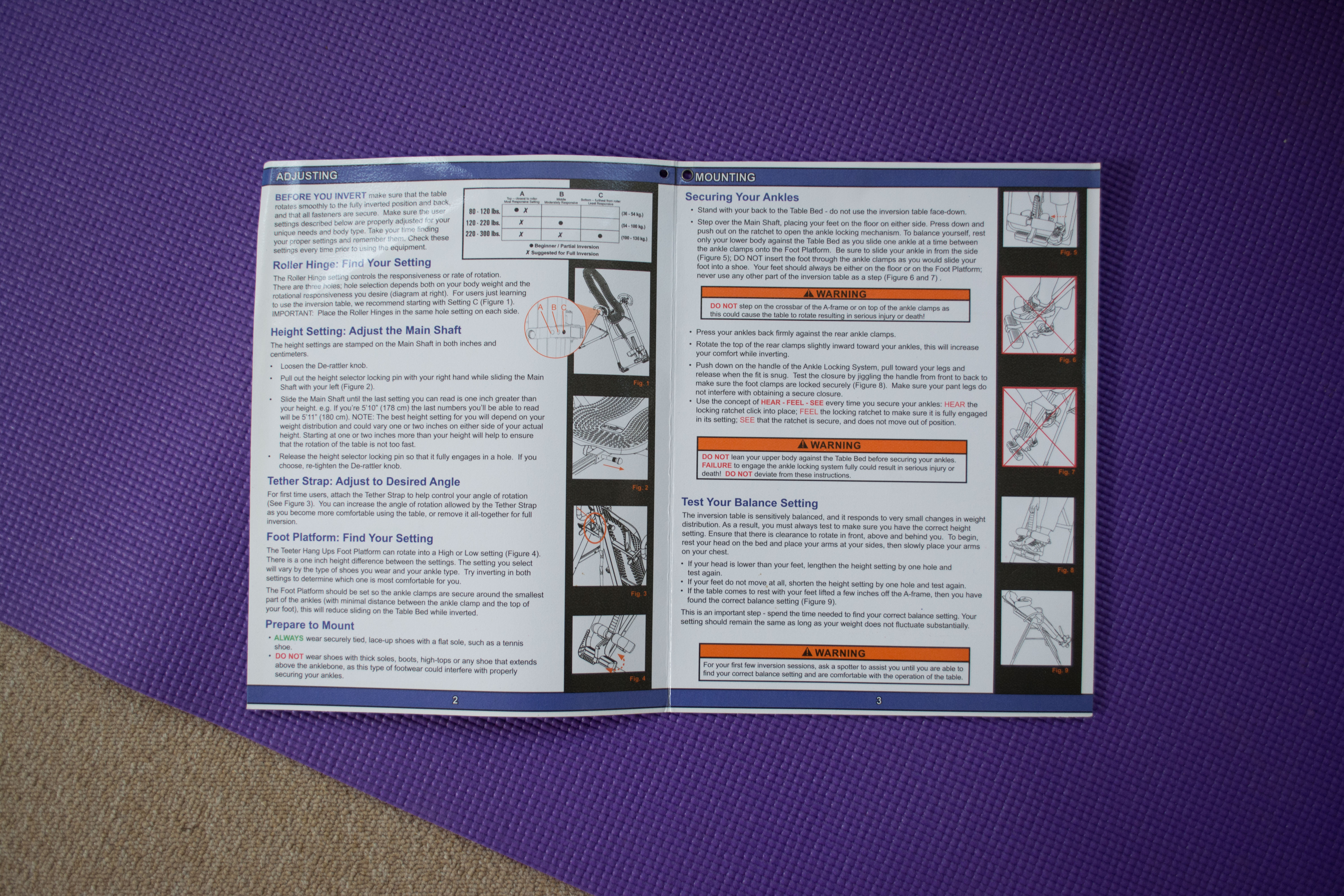 Teeter "Hang Ups" Inversion Table and Owner's Manual