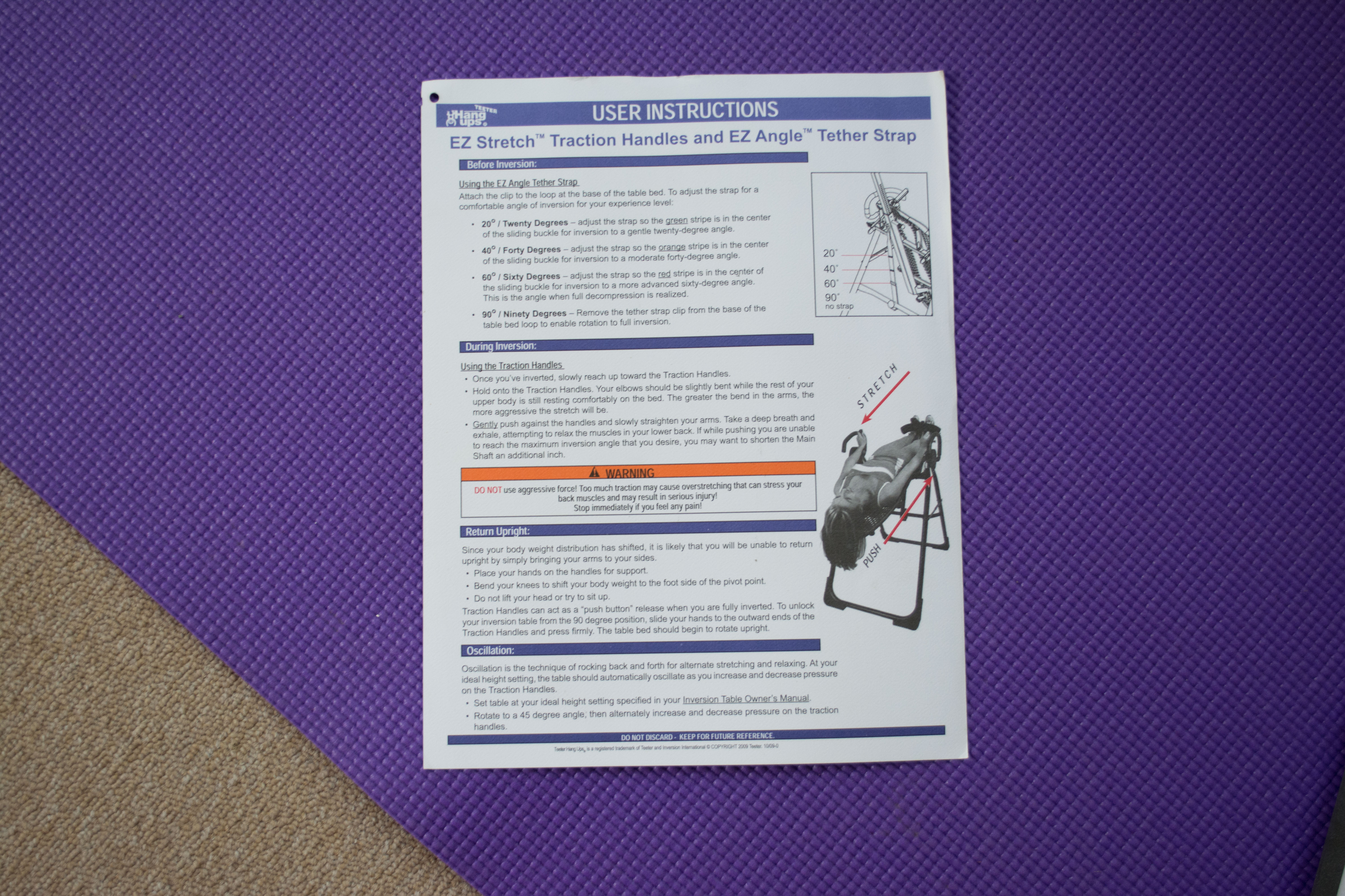 Teeter "Hang Ups" Inversion Table and Owner's Manual