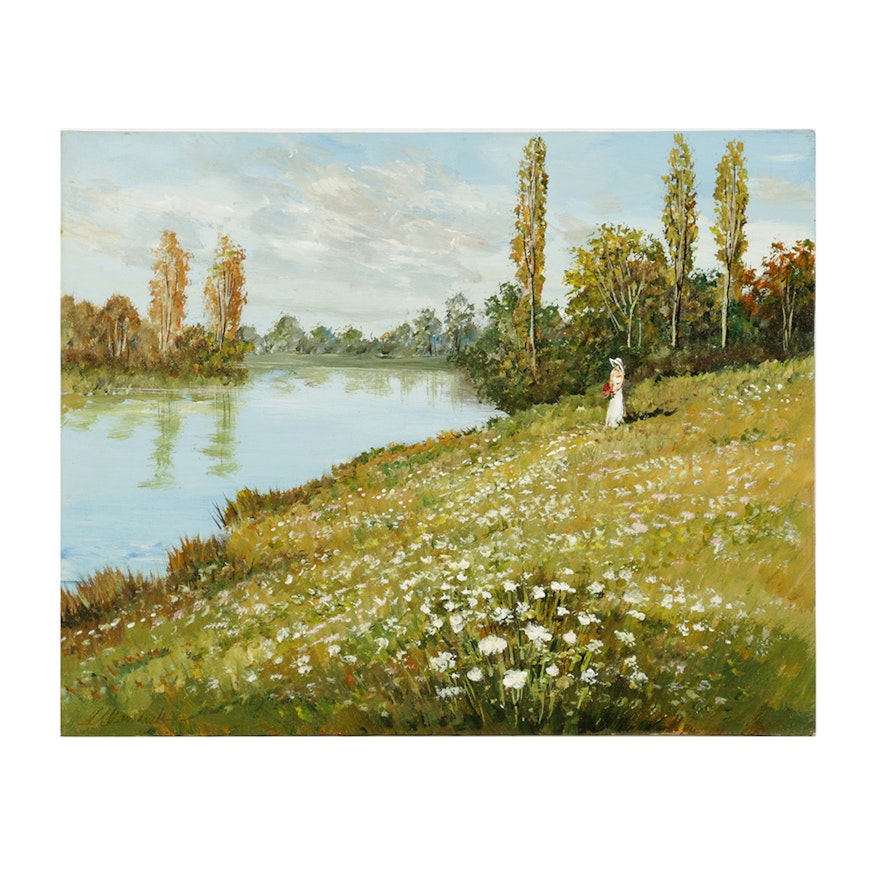 Daniele Marianelli Oil Painting on Canvas Board Landscape