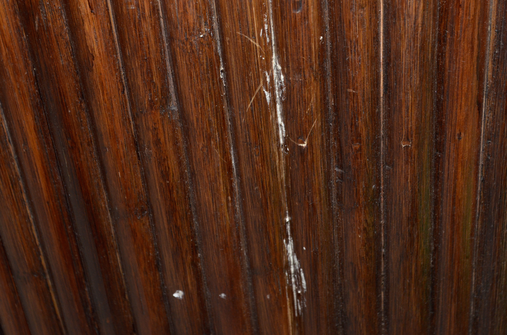 Vintage Tiki Bar With Rattan Bar Stools