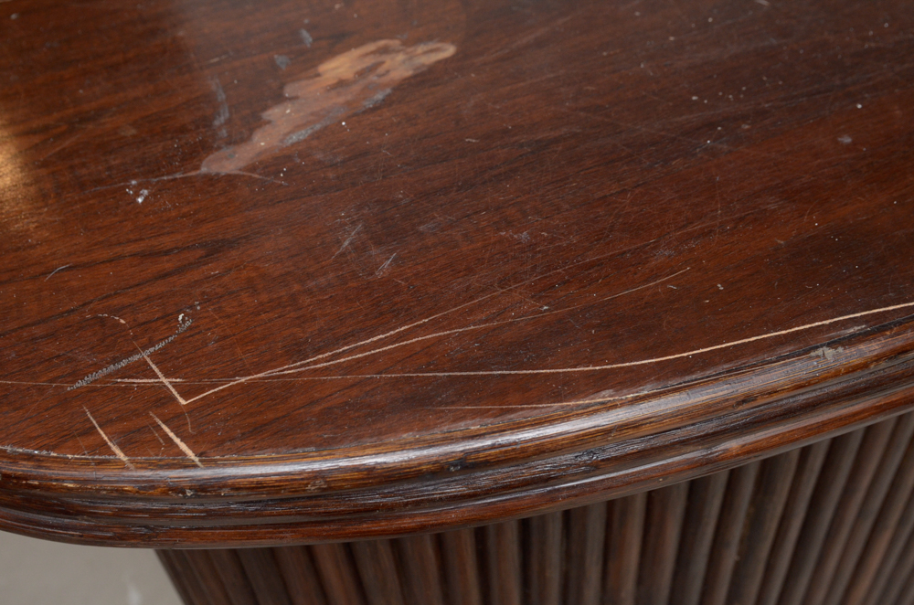 Vintage Tiki Bar With Rattan Bar Stools