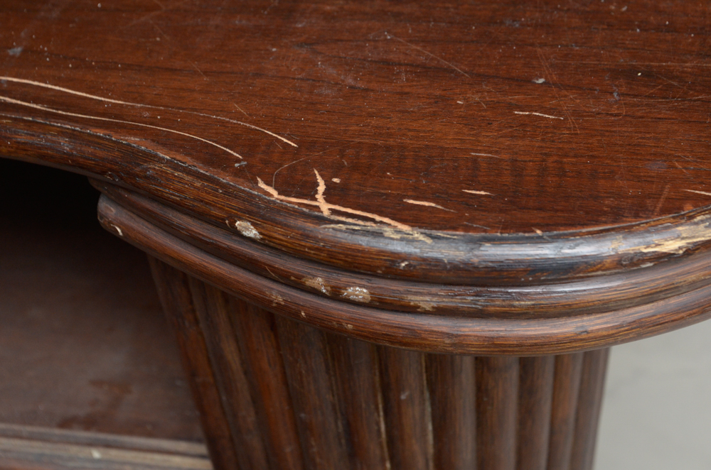 Vintage Tiki Bar With Rattan Bar Stools