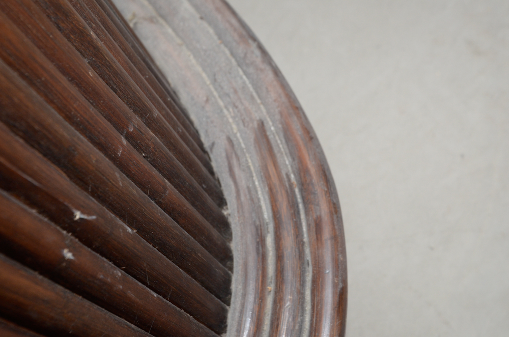 Vintage Tiki Bar With Rattan Bar Stools