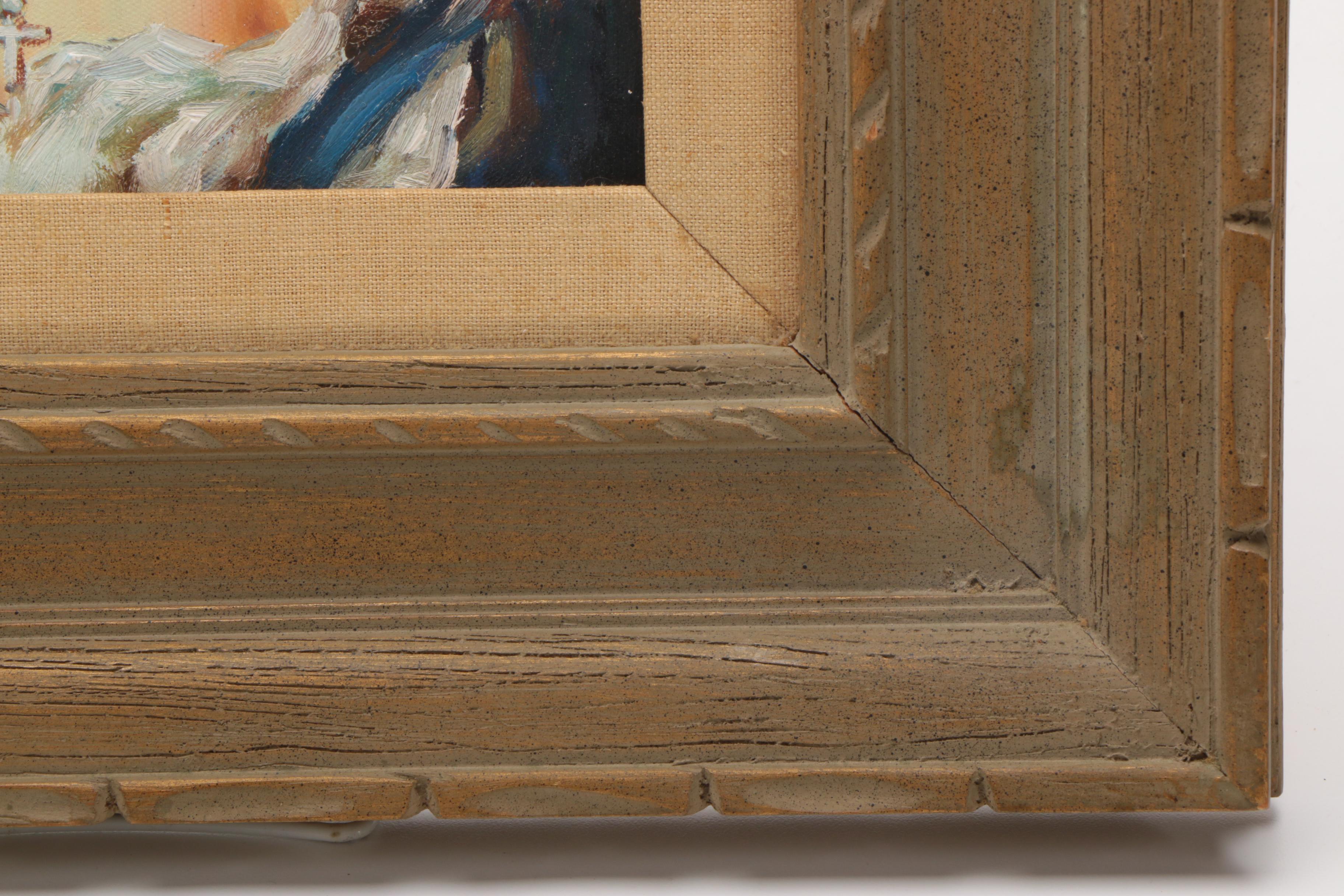 T. Grace Oil Portrait Painting of a Young Woman