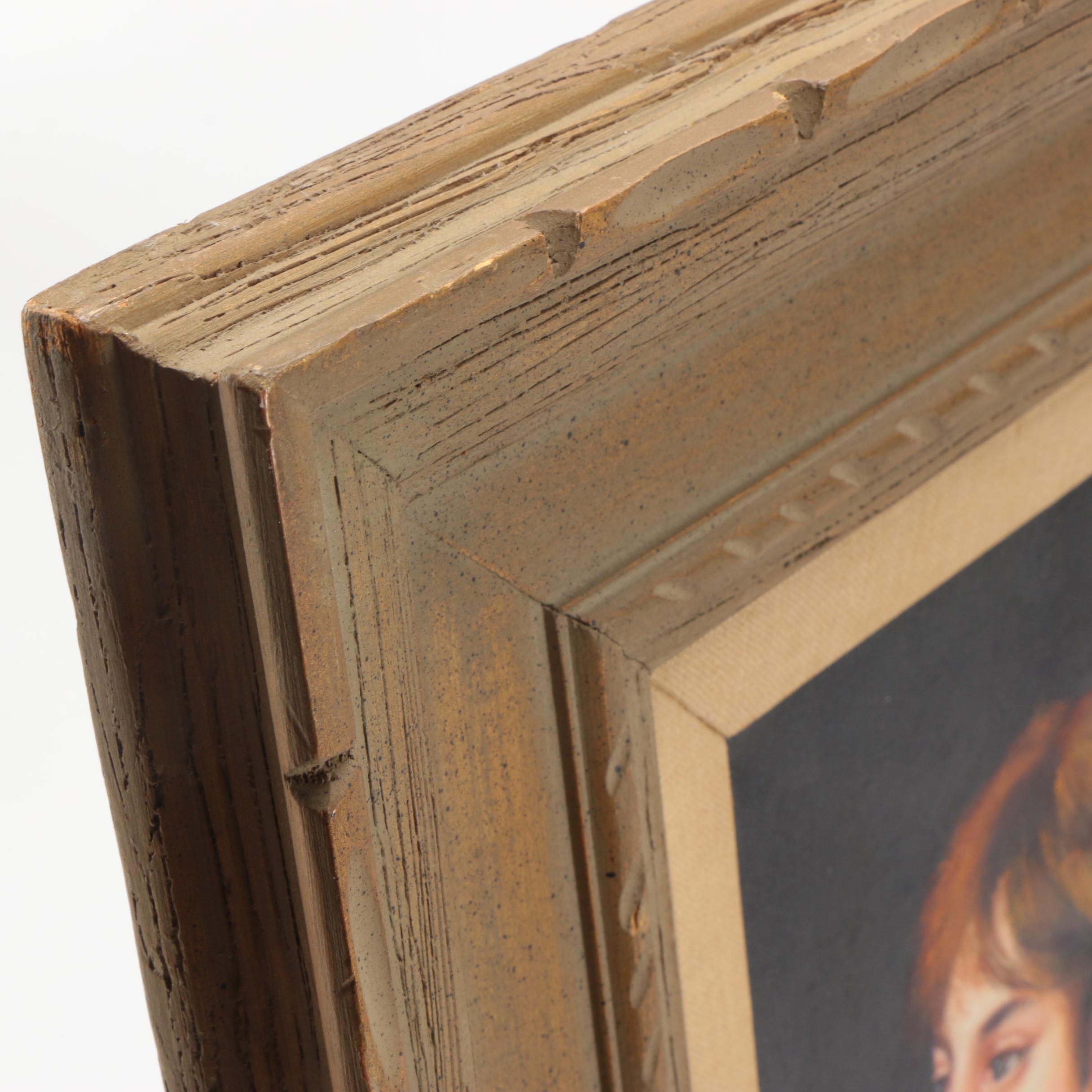 T. Grace Oil Portrait Painting of a Young Woman