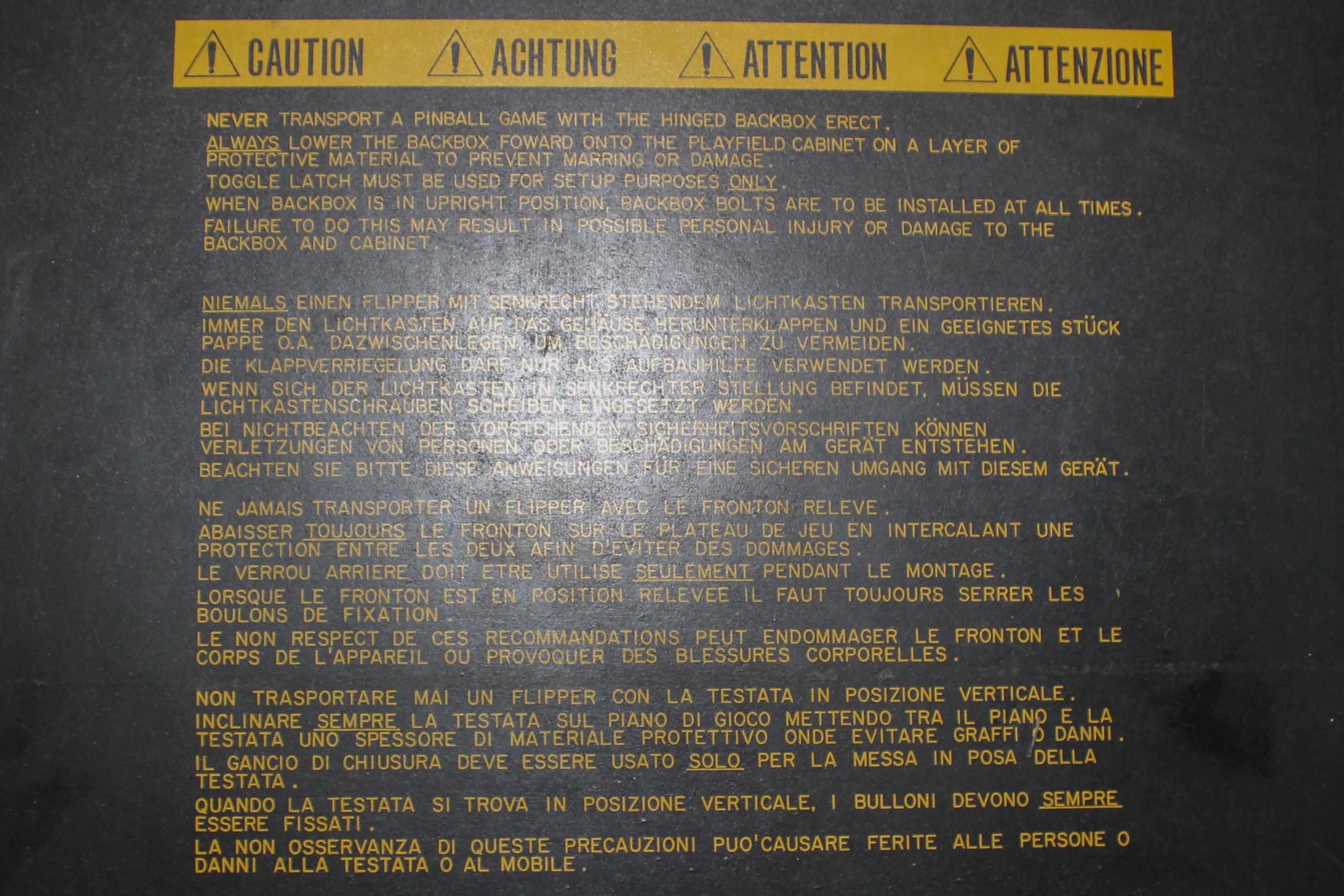 1991 "Terminator 2: Judgement Day" Williams Pinball Machine