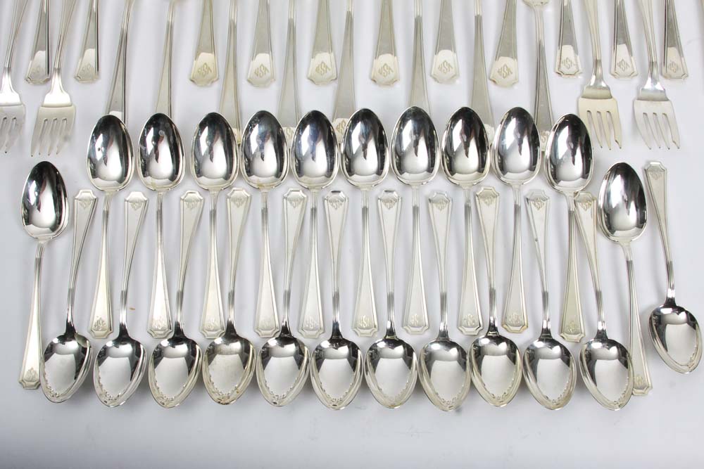 Gorham Sterling Silver Monogrammed "Fairfax" Flatware Set