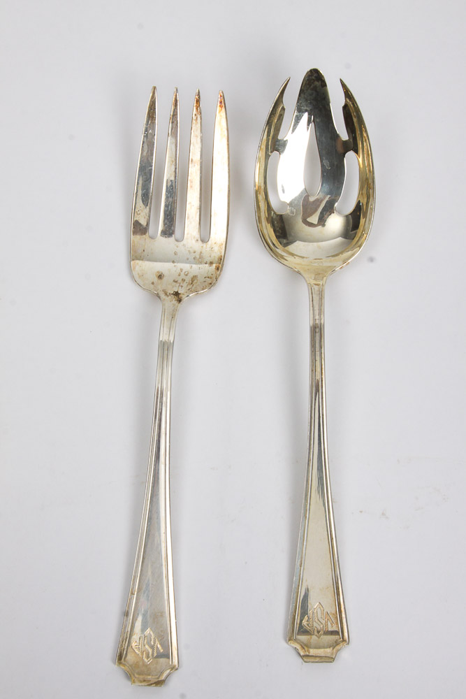 Gorham Sterling Silver Monogrammed "Fairfax" Flatware Set