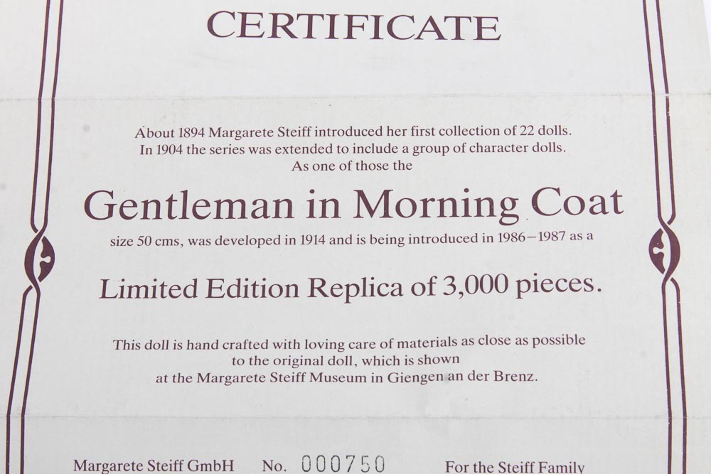 Steiff Limited Edition Doll "Gentleman in Morning Coat"