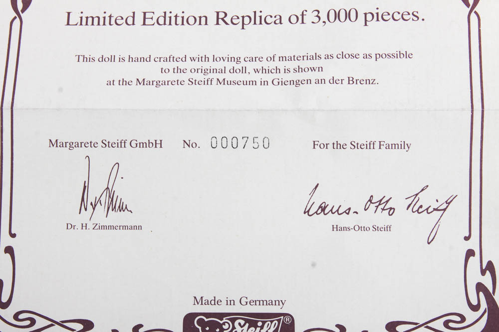 Steiff Limited Edition Doll "Gentleman in Morning Coat"