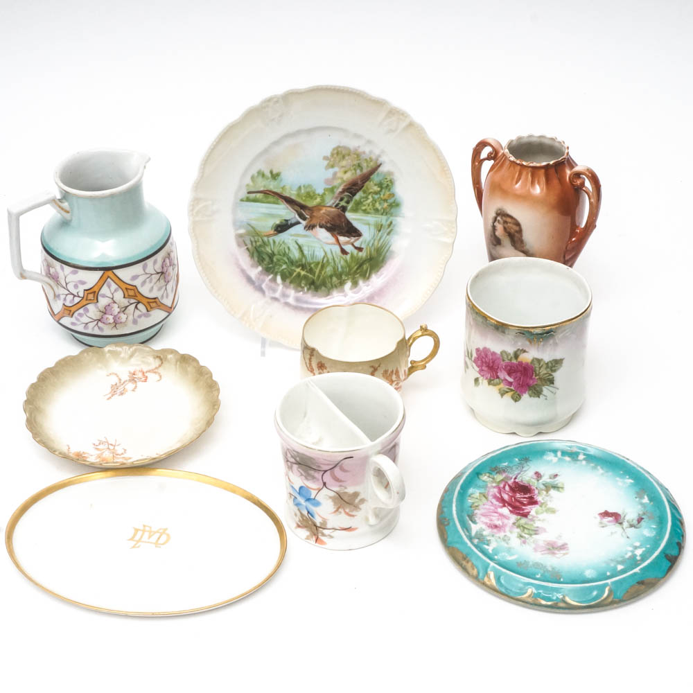Collection of Hand Painted Tableware Including Haviland
