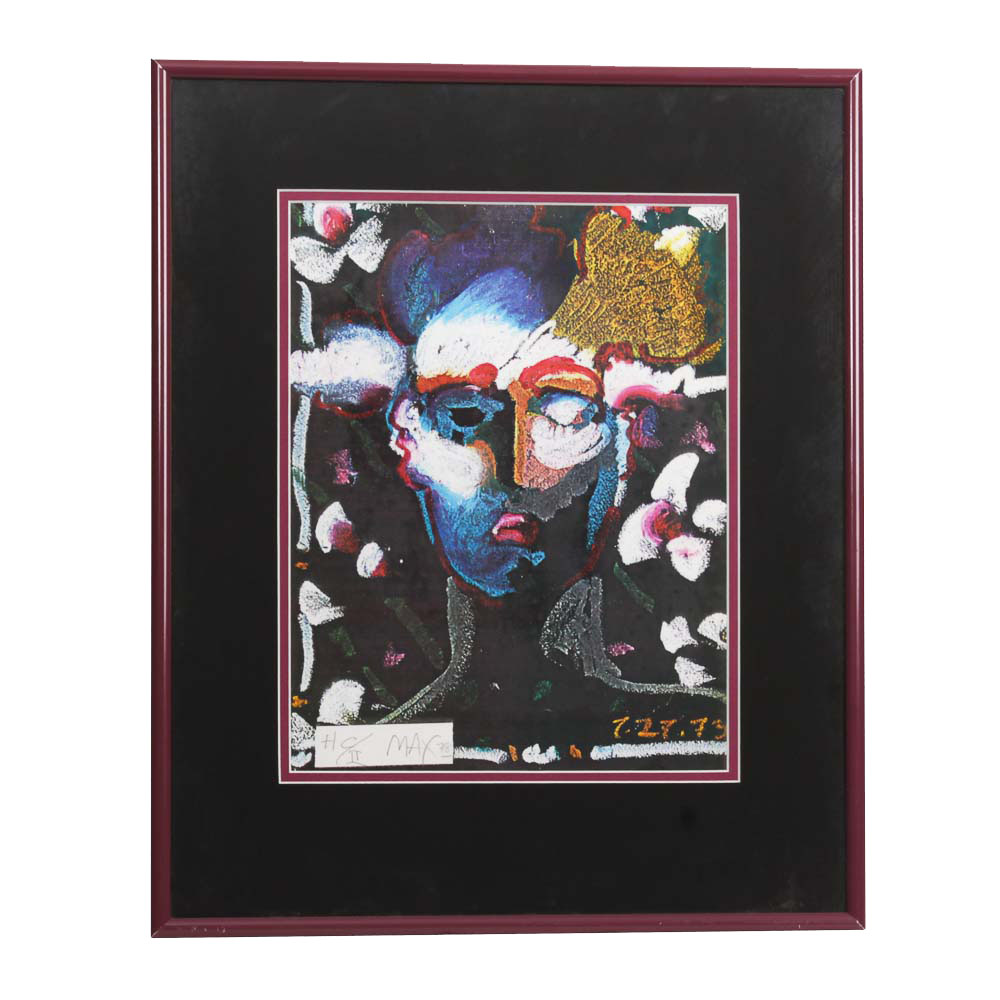 Peter Max Lithograph of a Woman