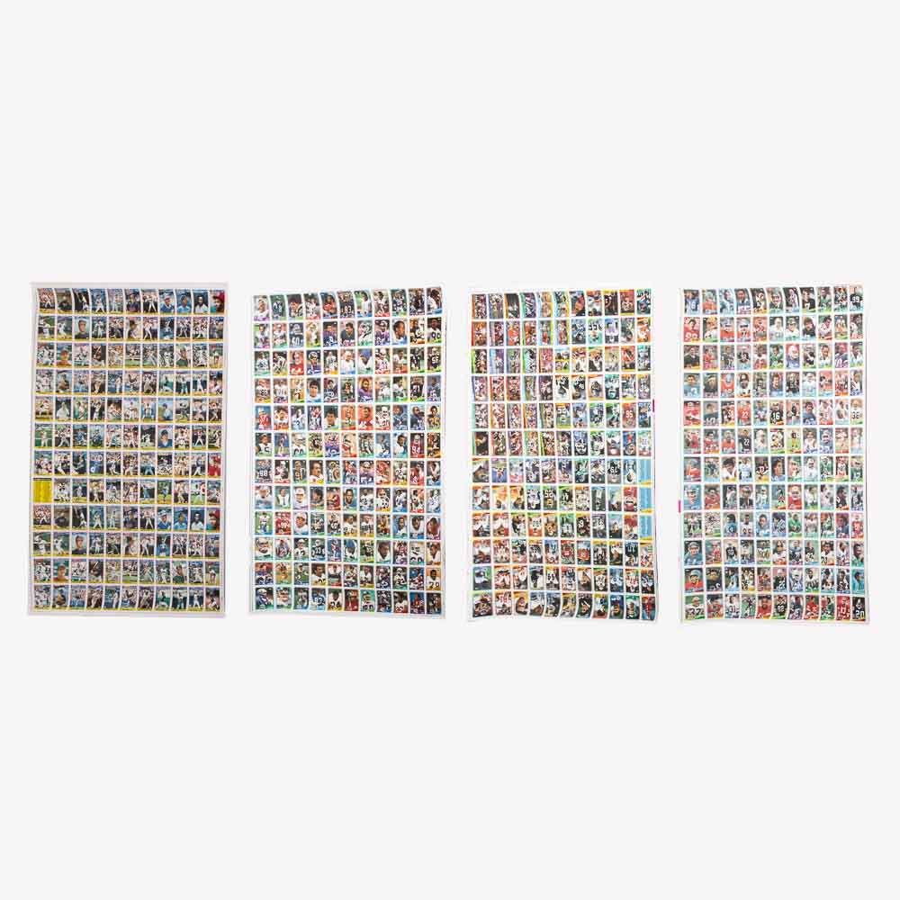 Four Sheets of Uncut 1988 Topps Sports Trading Cards