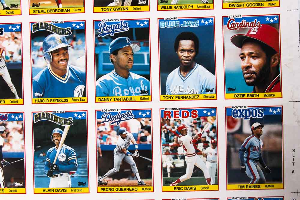 Four Sheets of Uncut 1988 Topps Sports Trading Cards