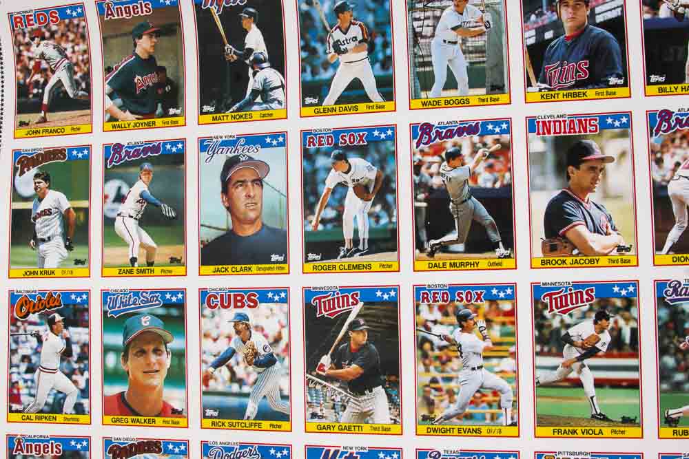 Four Sheets of Uncut 1988 Topps Sports Trading Cards