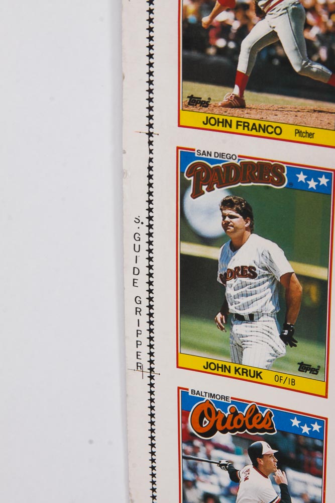 Four Sheets of Uncut 1988 Topps Sports Trading Cards