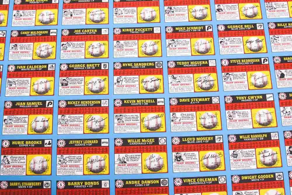 Four Sheets of Uncut 1988 Topps Sports Trading Cards