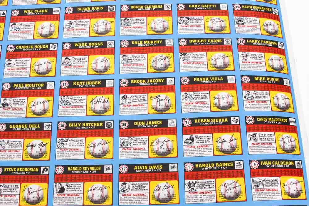 Four Sheets of Uncut 1988 Topps Sports Trading Cards