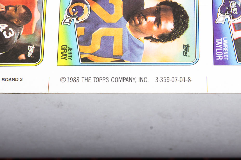 Four Sheets of Uncut 1988 Topps Sports Trading Cards