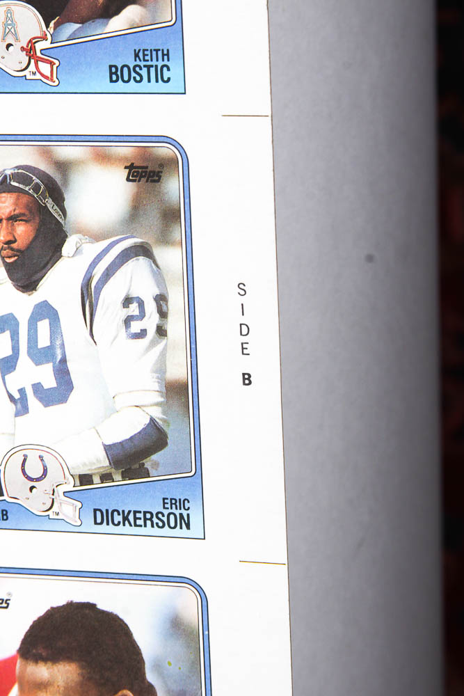 Four Sheets of Uncut 1988 Topps Sports Trading Cards