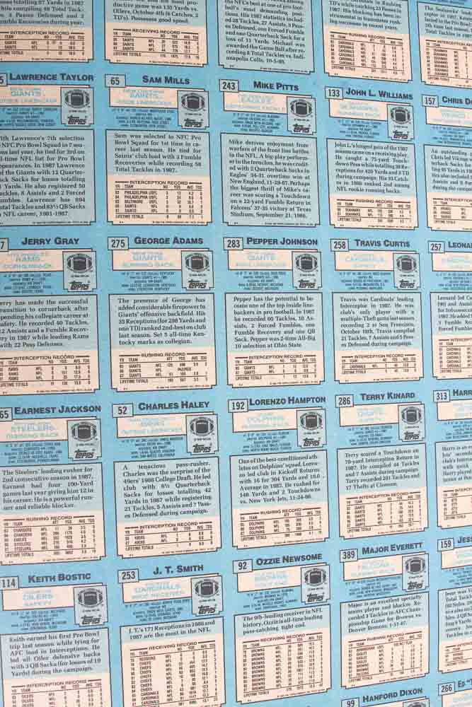 Four Sheets of Uncut 1988 Topps Sports Trading Cards