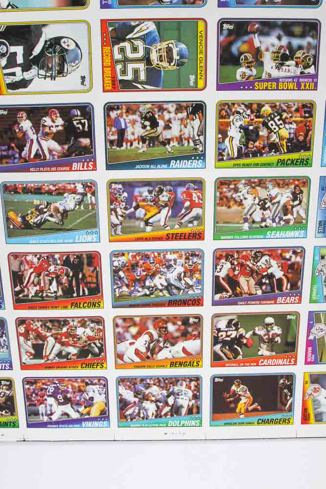 Four Sheets of Uncut 1988 Topps Sports Trading Cards