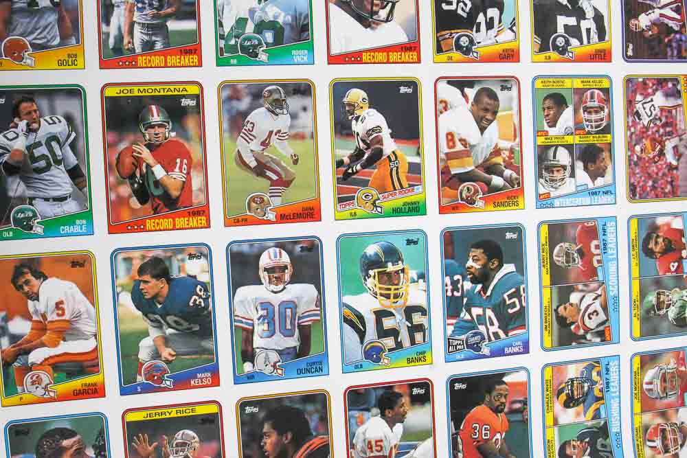Four Sheets of Uncut 1988 Topps Sports Trading Cards