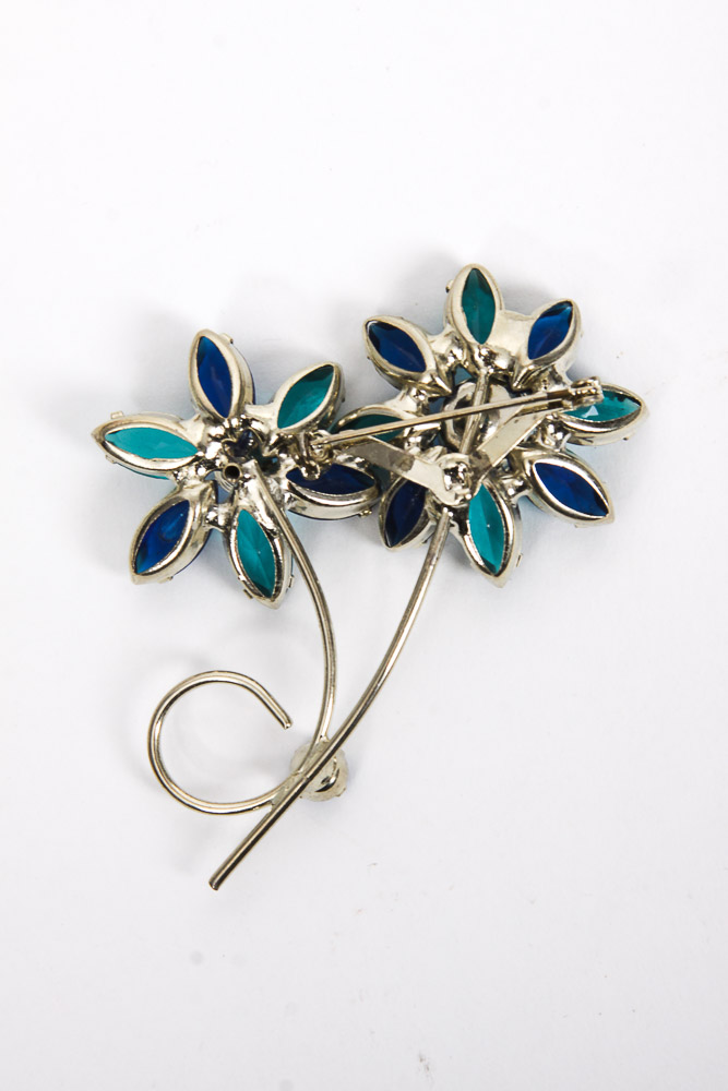 Collection of Blue-Toned Costume Rhinestone Jewelry