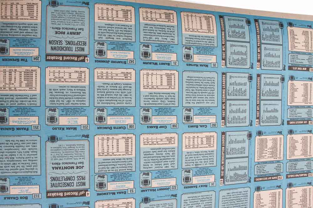 Four Sheets of Uncut 1988 Topps Sports Trading Cards