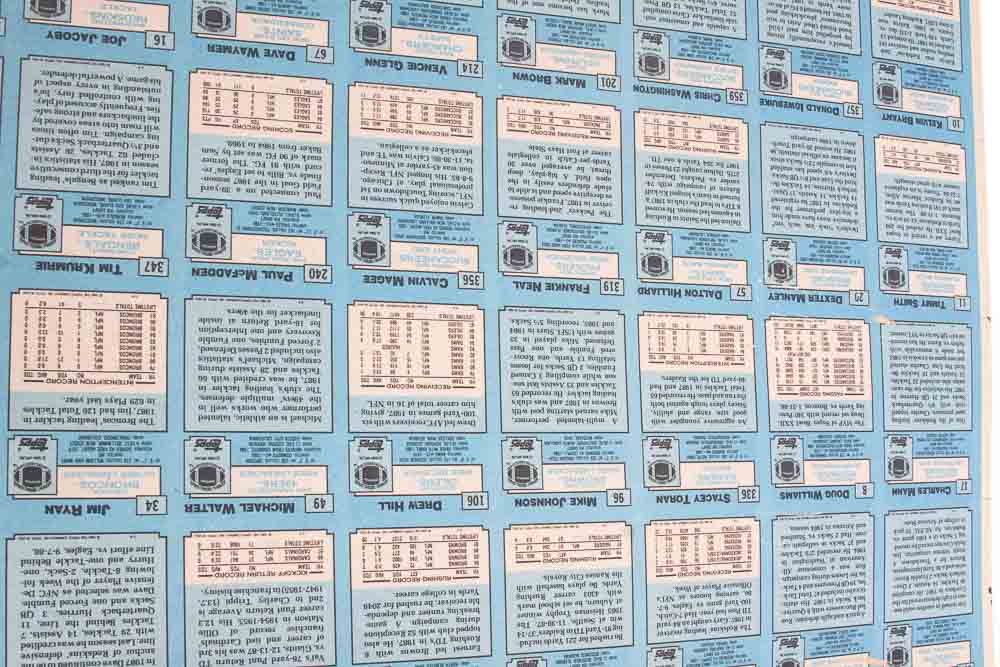 Four Sheets of Uncut 1988 Topps Sports Trading Cards